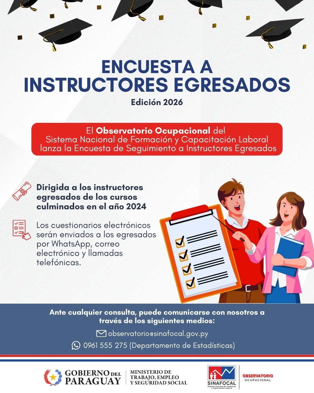 SINAFOCAL impulsa encuesta nacional a instructores egresados para medir impacto laboral